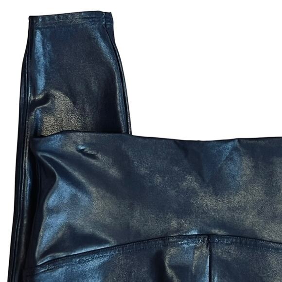 Spanx Women’s Sz XL Black Faux Leather High Rise Leggings Pull On Shaping - Picture 9 of 16